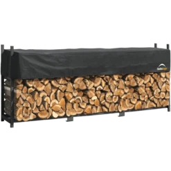 12'Ultra Heavy-Duty Firewood Rack Plus Cover