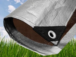 25' X 33' Super Heavy-Duty Tarp Silver/Brown (Actual Size 24'6" X 32'6")