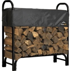 04'Heavy-Duty Firewood Rack Plus Cover