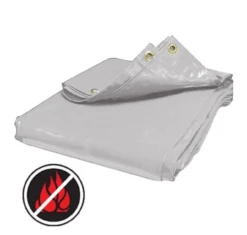 24' X 30' White Fire Retardant PVC Vinyl 16 Oz (Actual Size 23'6" X 29'6")