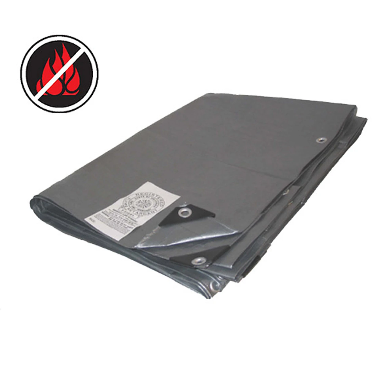 24' X 24' Silver Fire Retardant Tarp (Actual Size 23'6" X 23'6") 1 24' X 24' Silver Fire Retardant Tarp (Actual Size 23'6" X 23'6")