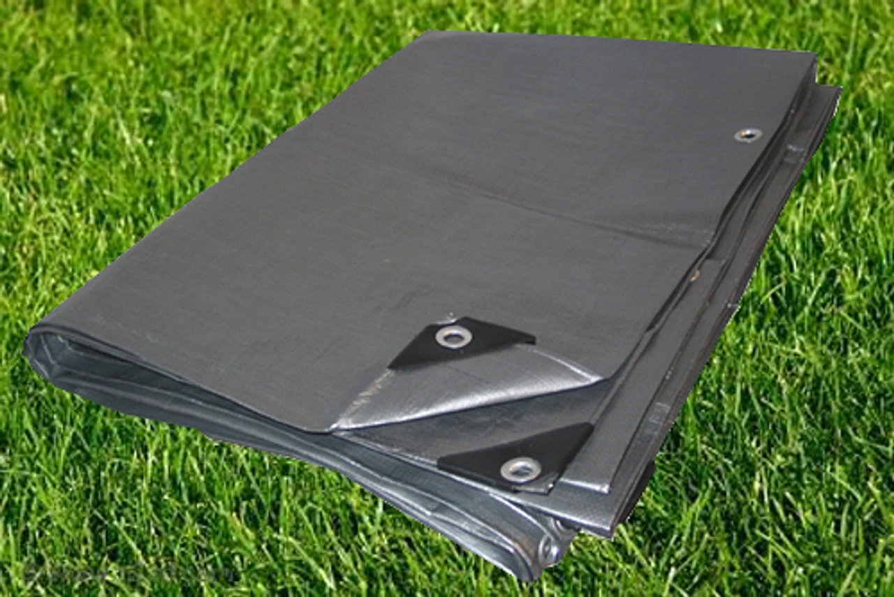 10' X 10' Super Heavy-Duty Tarp Silver/Silver (Actual Size 9'6" X 9'6") 1 10' X 10' Super Heavy-Duty Tarp Silver/Silver (Actual Size 9'6" X 9'6")